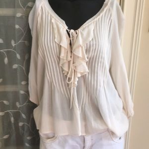 Forever 21 ruffle-front shirt